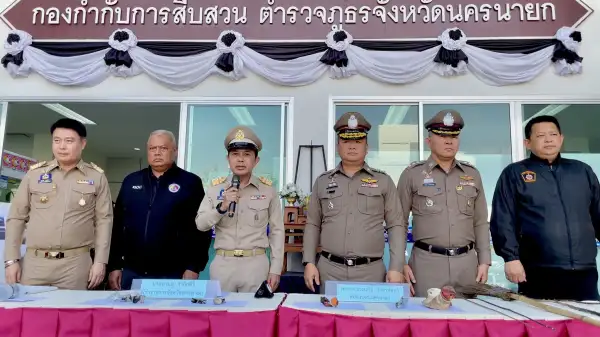 ภาพข่าว นครนายก - ผู้ว่าฯ นครนายก แถลงความคืบหน้า กรณีเพลิงไหม้ที่นา อ.ปากพลี หลังจับกุมกลุ่มผู้ต้องสงสัยได้ มีบางรายให้การรับสารภาพแล้ว - TIGER NEWS REPORT